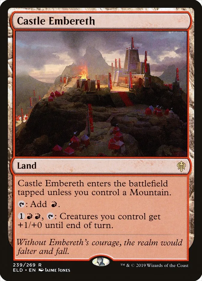 2019 Throne of Eldraine Castle Embereth rare #239 rare card image