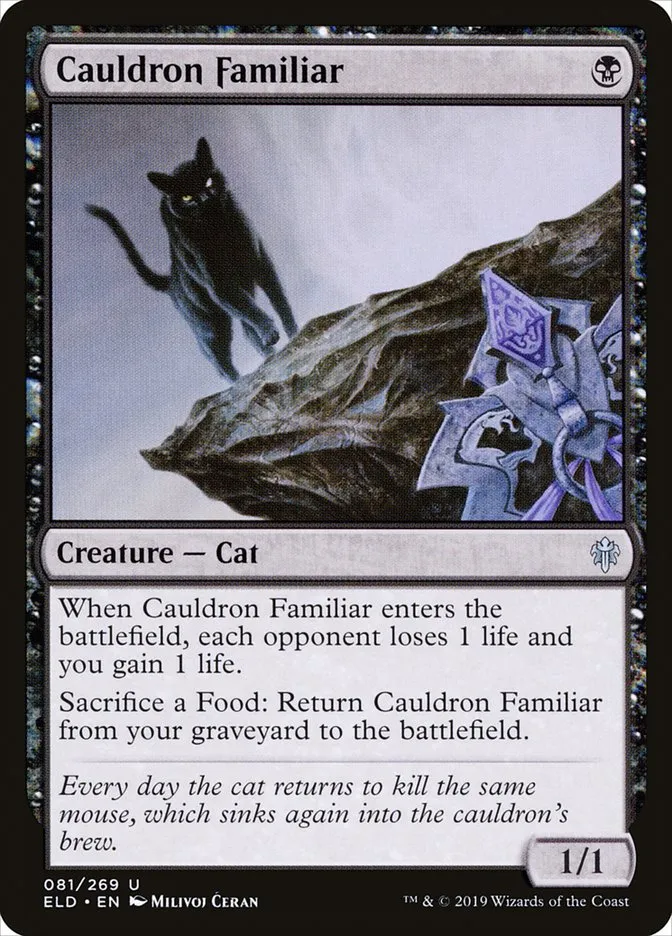 2019 Throne of Eldraine Cauldron Familiar #81 uncommon card image