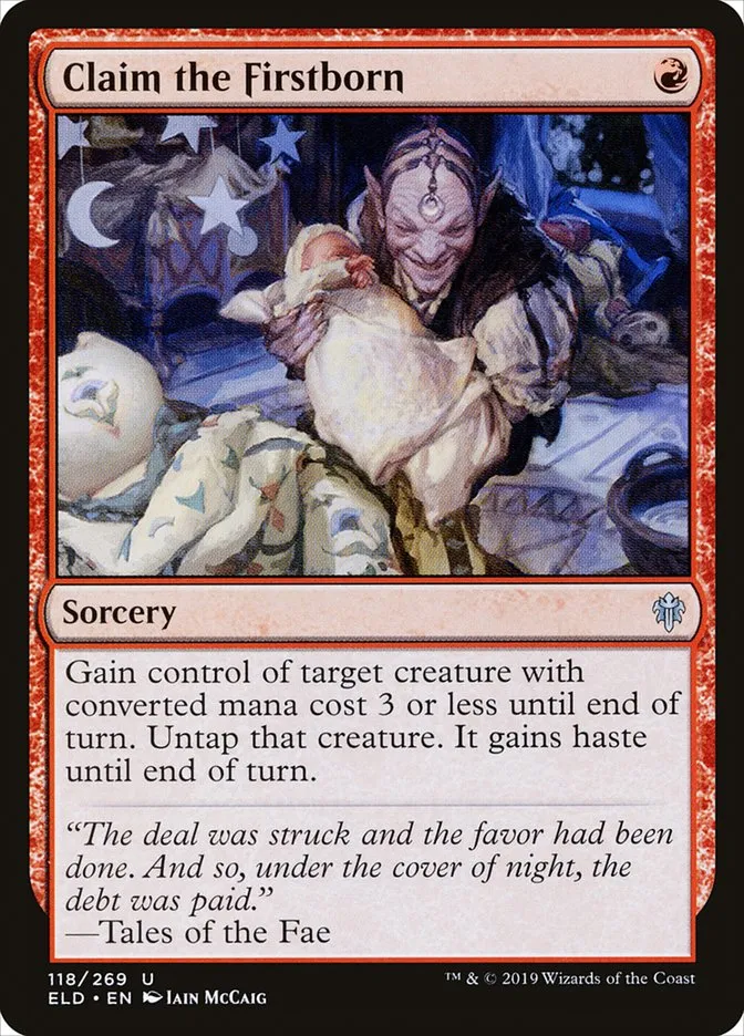2019 Throne of Eldraine Claim the Firstborn #118 uncommon card image