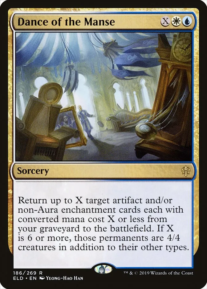 2019 Throne of Eldraine Dance of the Manse rare #186 rare card image