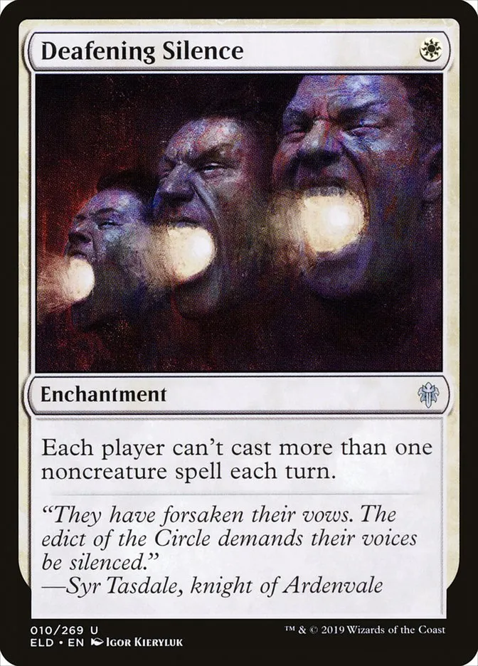 2019 Throne of Eldraine Deafening Silence uncommon #10 uncommon card image