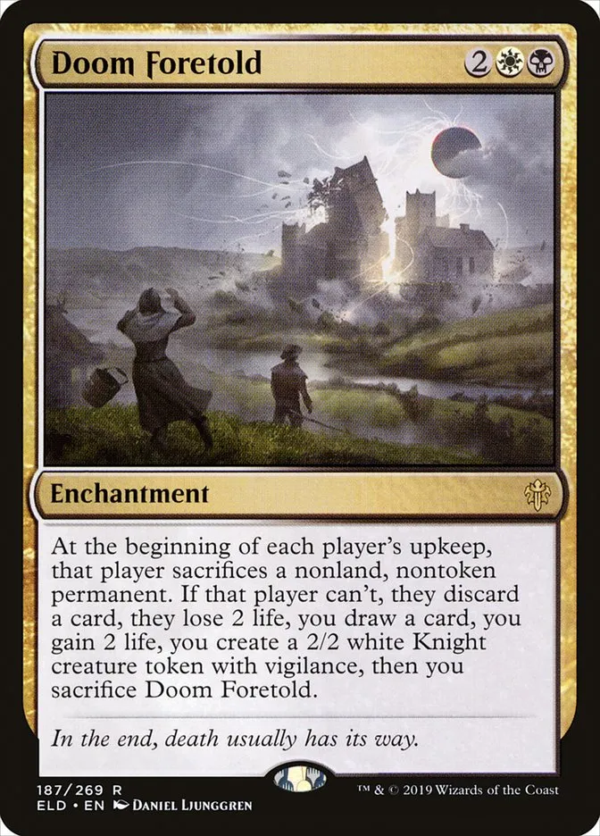 2019 Throne of Eldraine Doom Foretold rare #187 rare card image