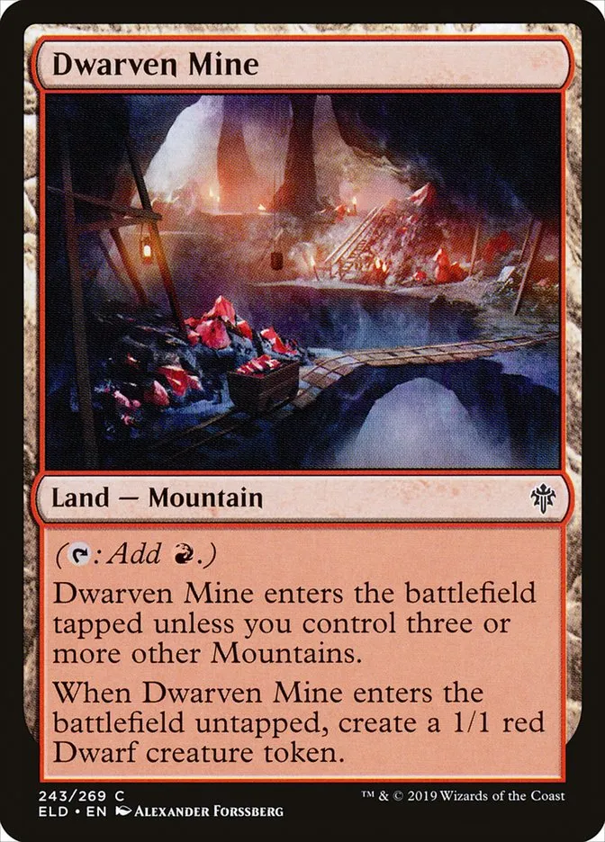 2019 Throne of Eldraine Dwarven Mine #243 common card image