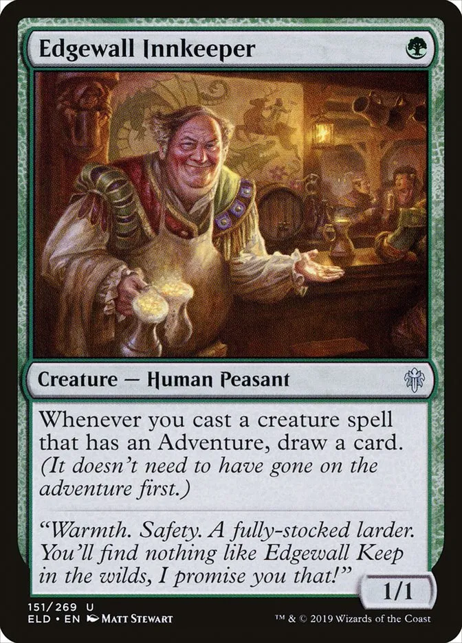 2019 Throne of Eldraine Edgewall Innkeeper #151 uncommon card image