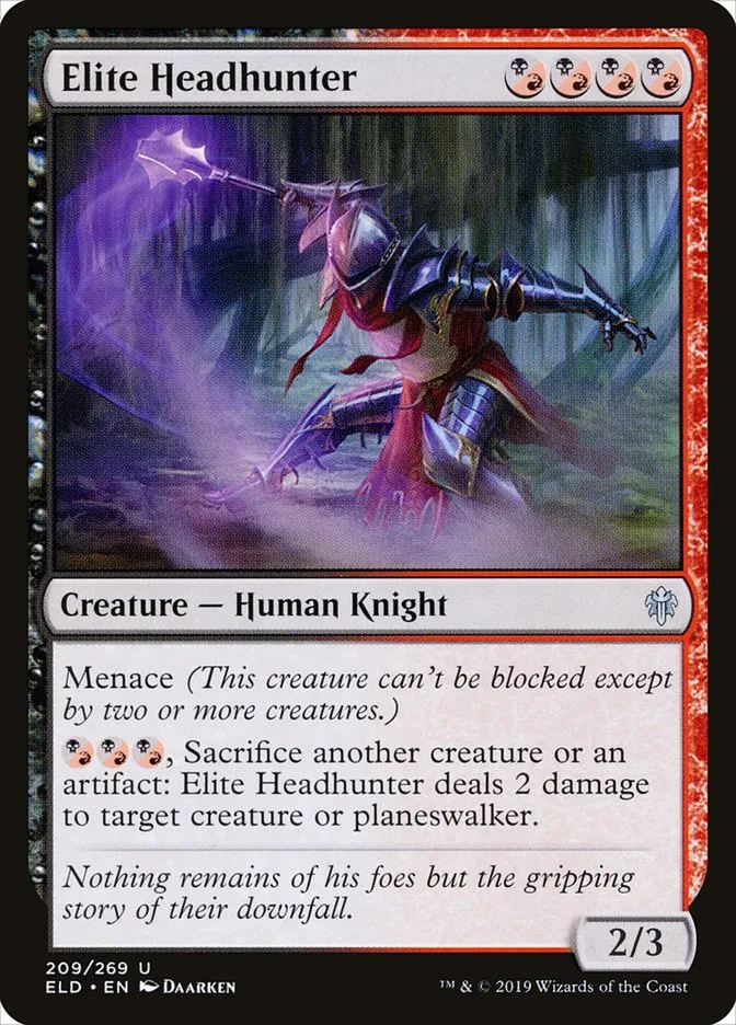 2019 Throne of Eldraine Elite Headhunter #209 uncommon card image
