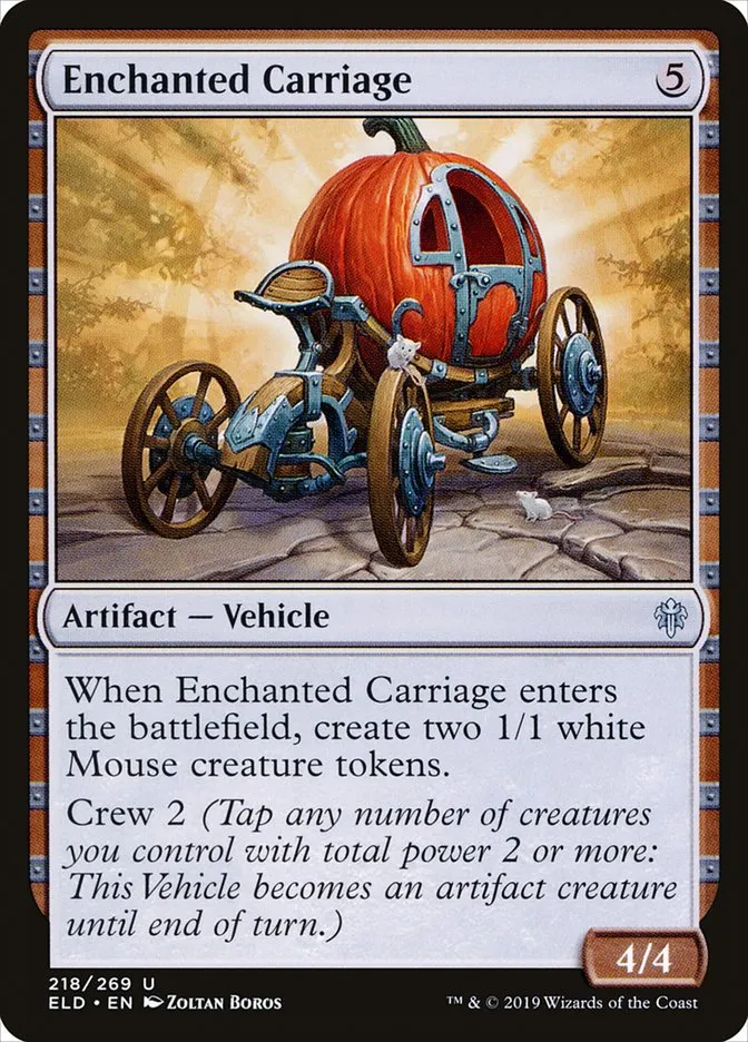 2019 Throne of Eldraine Enchanted Carriage #218 uncommon card image