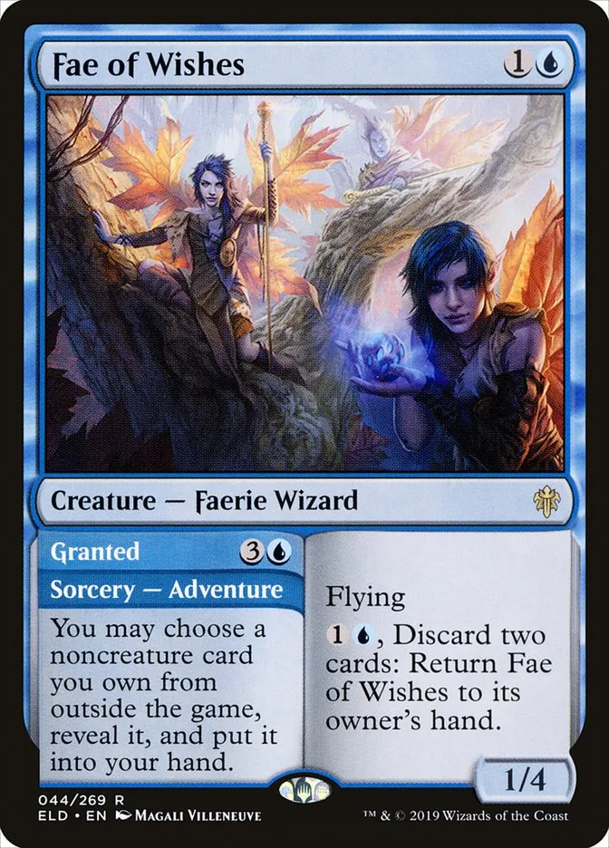 2019 Throne of Eldraine Fae of Wishes // Granted rare #44 rare card image
