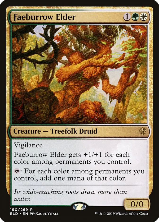 2019 Throne of Eldraine Faeburrow Elder rare #190 rare card image