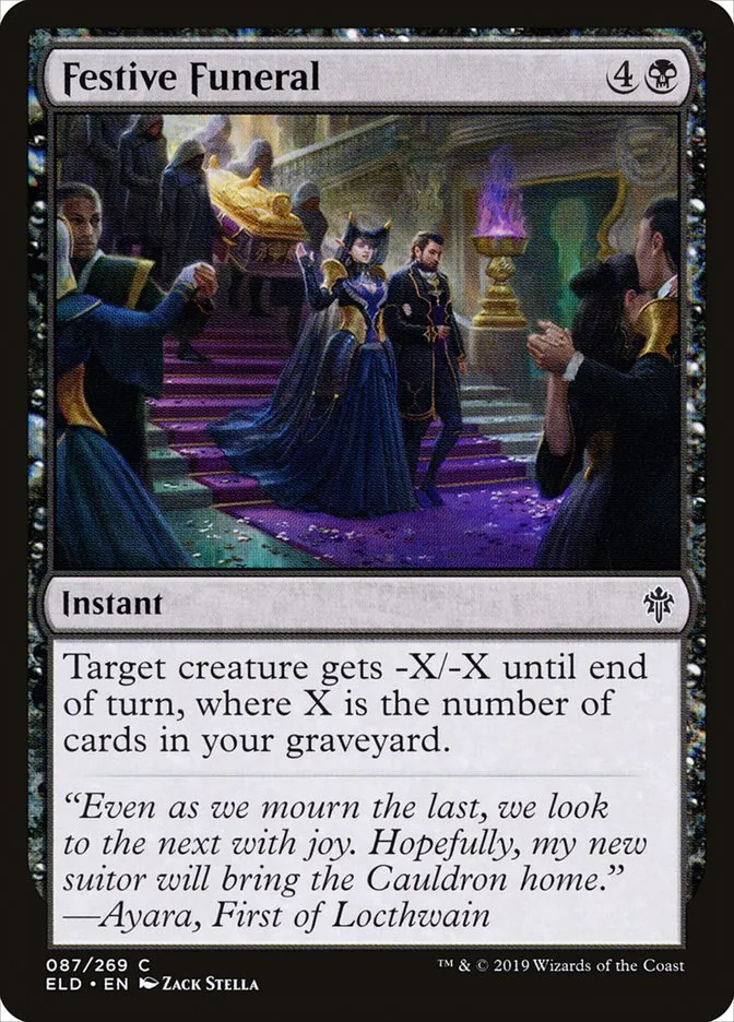 2019 Throne of Eldraine Festive Funeral #87 common card image