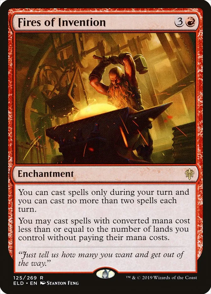 2019 Throne of Eldraine Fires of Invention rare #125 rare card image