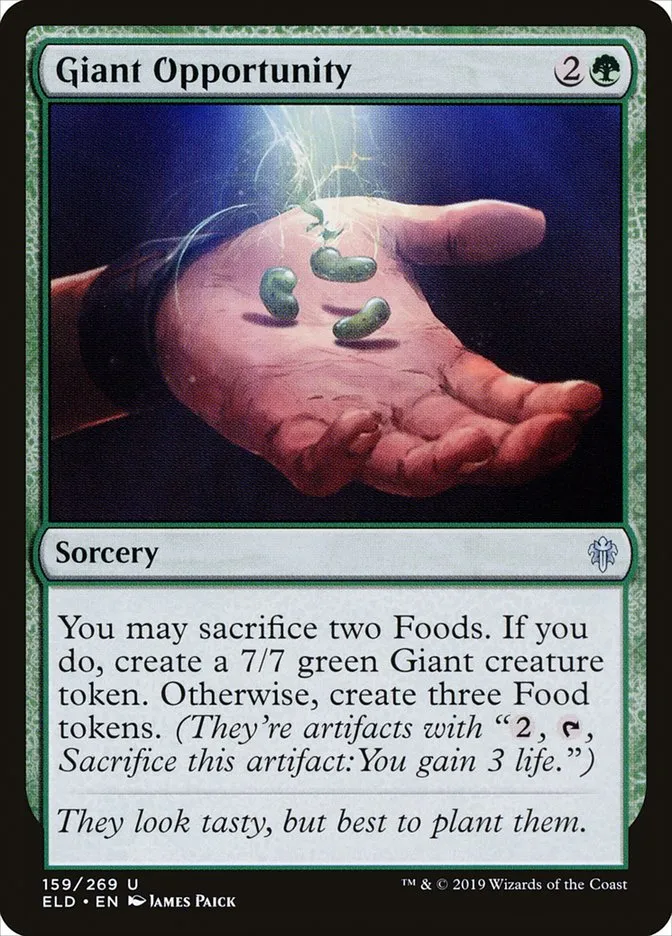 2019 Throne of Eldraine Giant Opportunity #159 uncommon card image