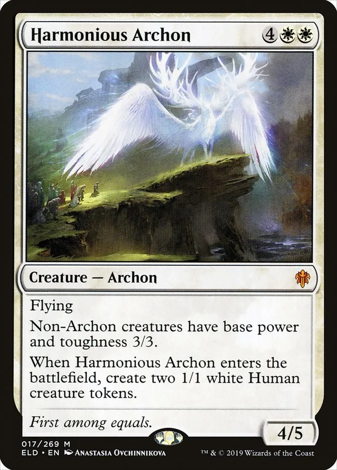 2019 Throne of Eldraine Harmonious Archon mythic #17 mythic card image
