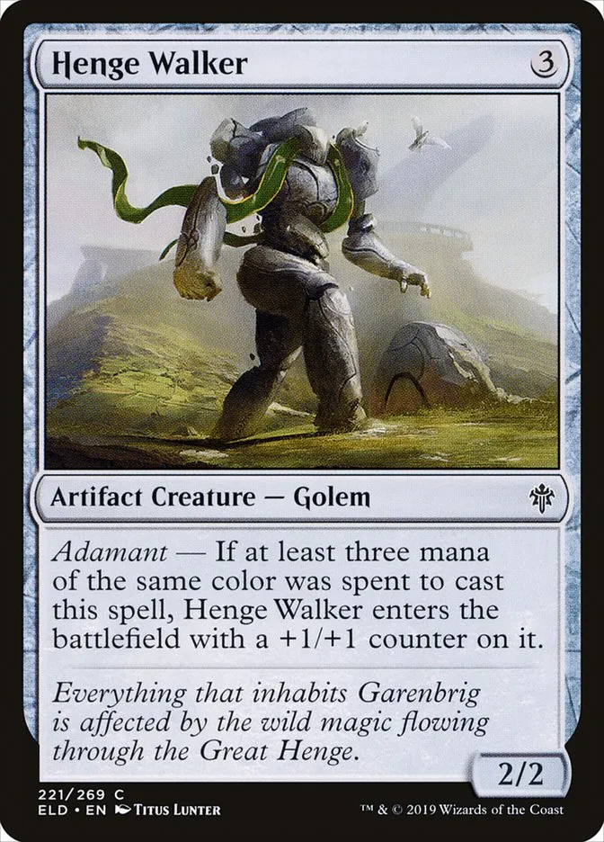2019 Throne of Eldraine Henge Walker #221 common card image