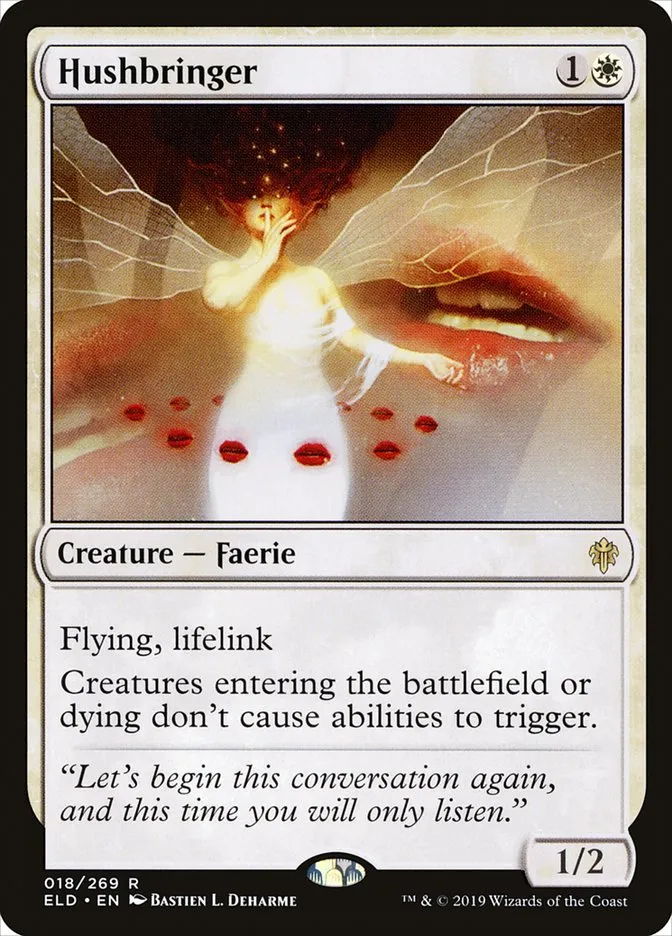 2019 Throne of Eldraine Hushbringer rare #18 rare card image