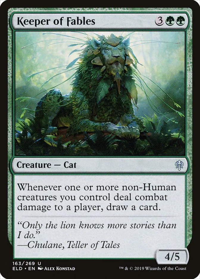 2019 Throne of Eldraine Keeper of Fables #163 uncommon card image