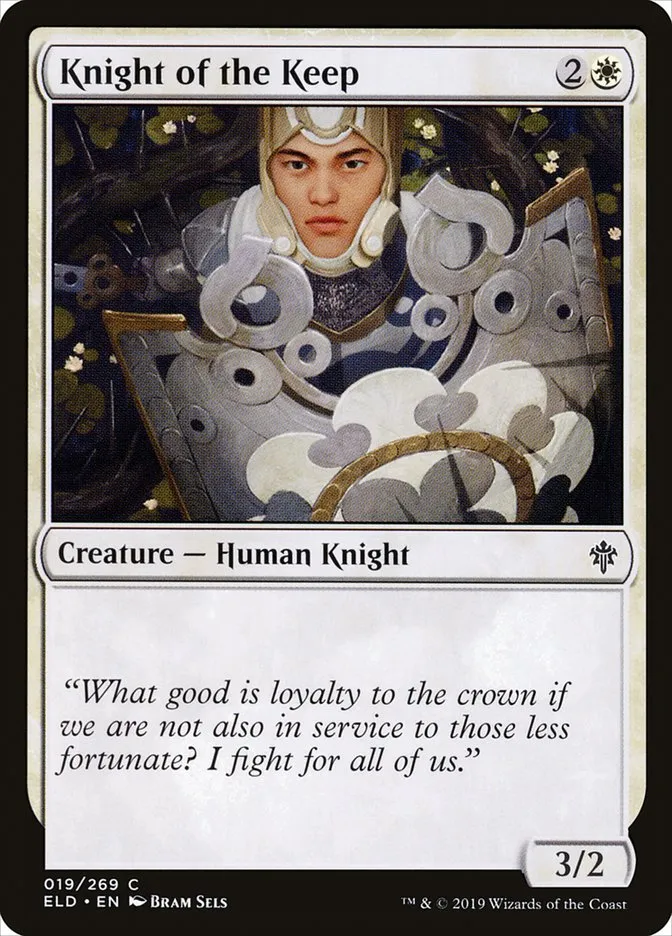 2019 Throne of Eldraine Knight of the Keep common #19 common card image