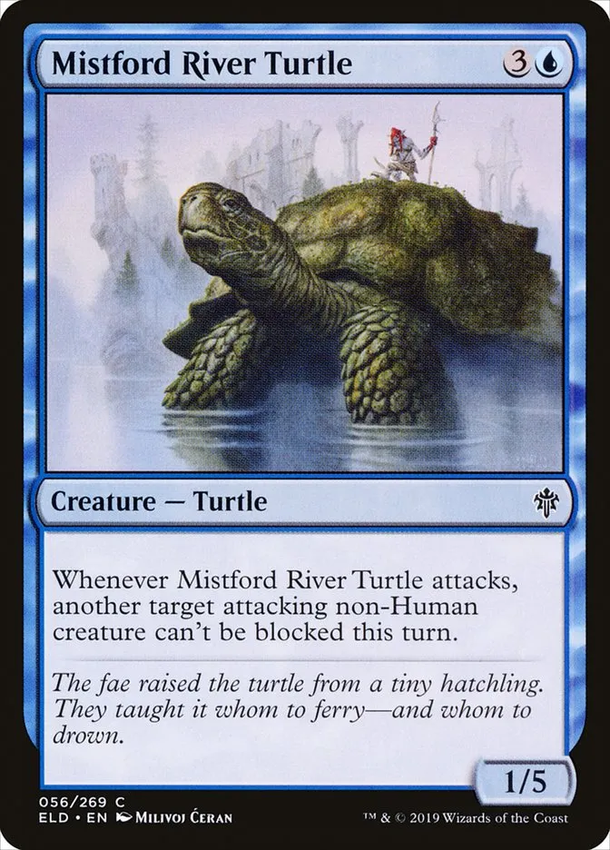 2019 Throne of Eldraine Mistford River Turtle common #56 common card image