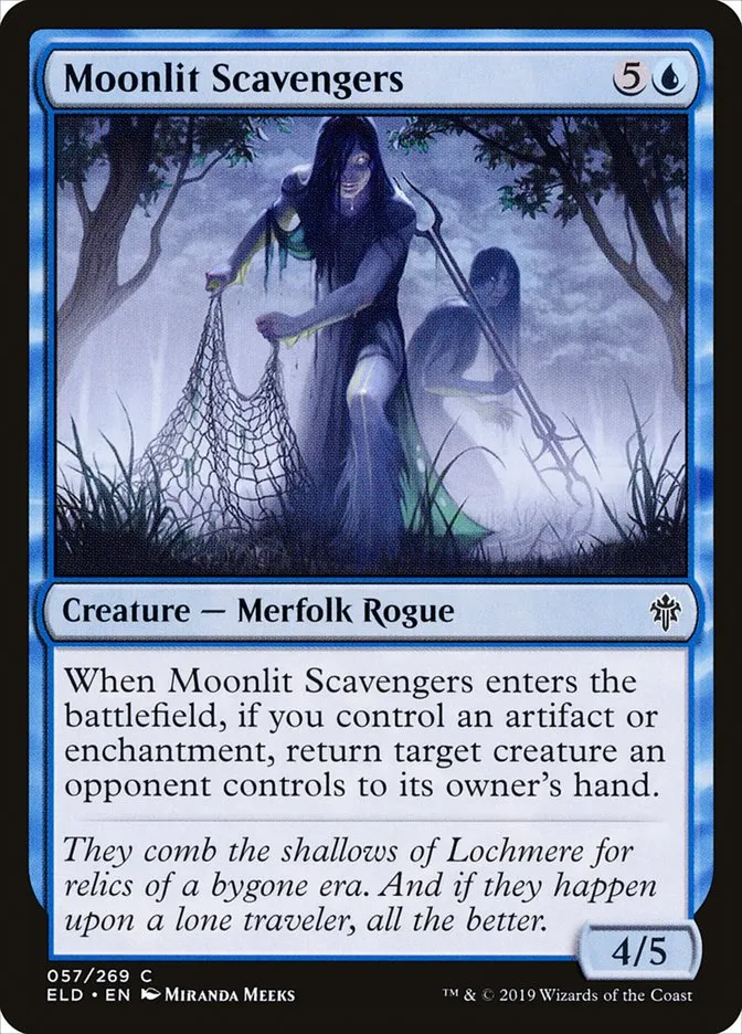 2019 Throne of Eldraine Moonlit Scavengers common #57 common card image