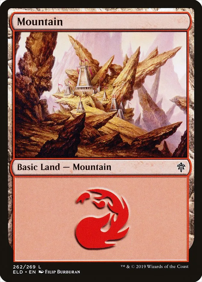 2019 Throne of Eldraine Mountain common #262 common card image