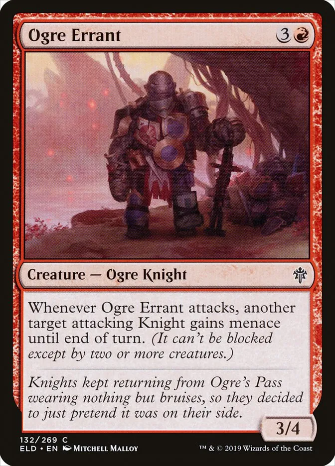 2019 Throne of Eldraine Ogre Errant #132 common card image