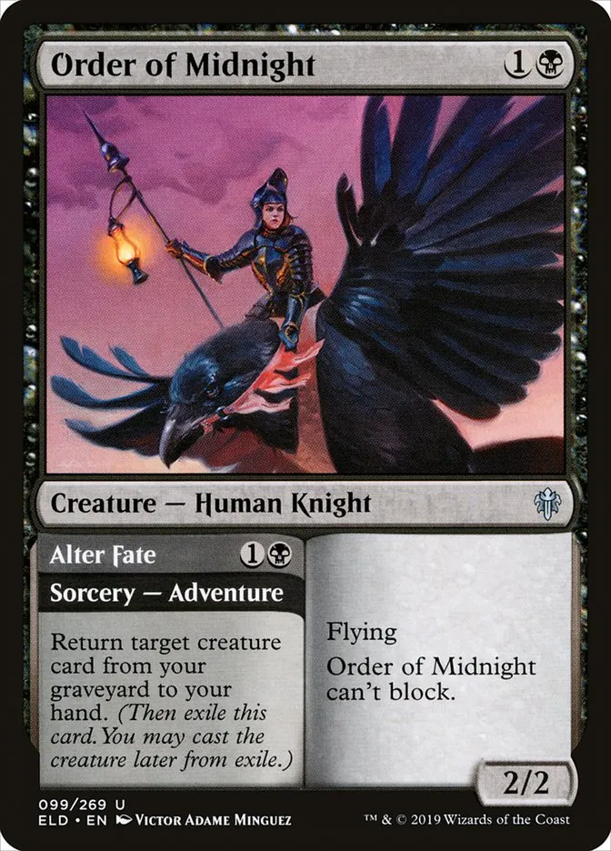 2019 Throne of Eldraine Order of Midnight // Alter Fate #99 uncommon card image