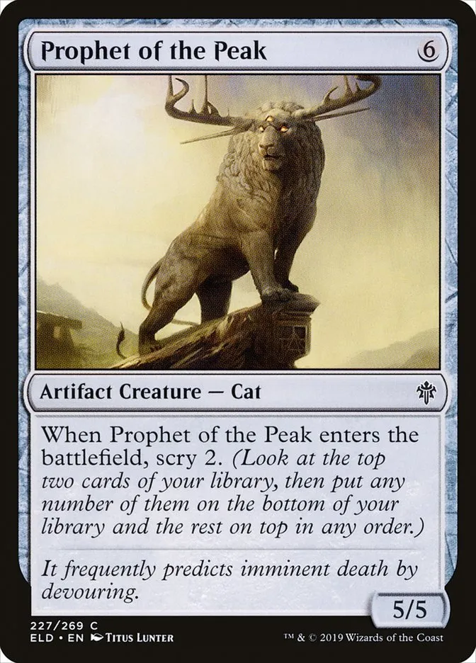 2019 Throne of Eldraine Prophet of the Peak #227 common card image