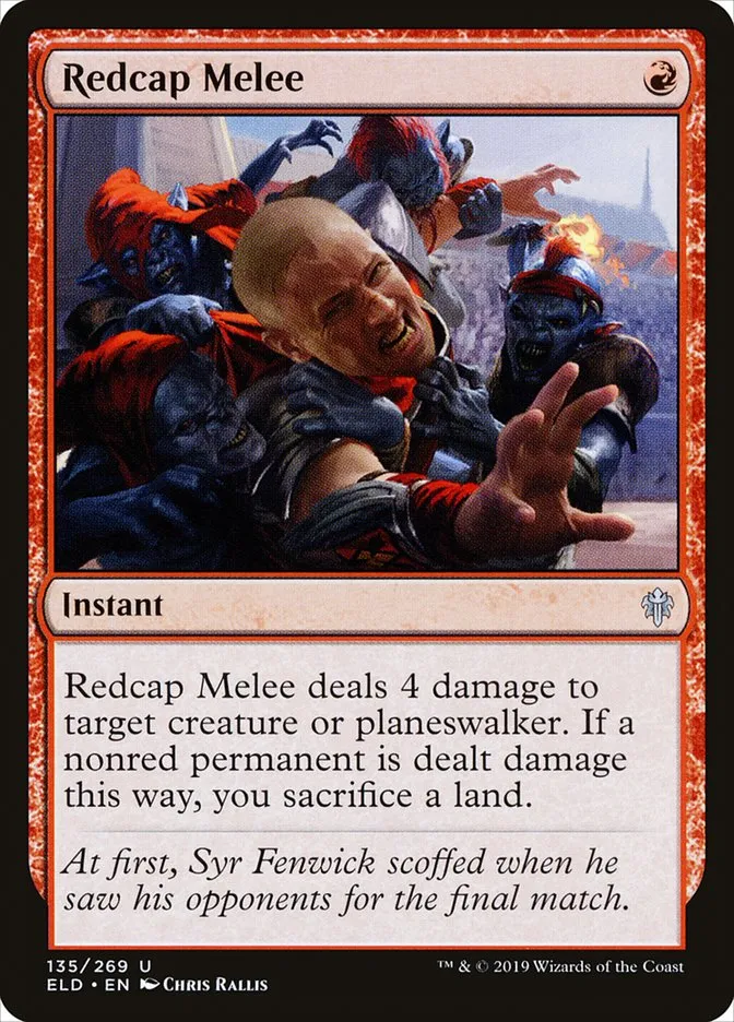 2019 Throne of Eldraine Redcap Melee #135 uncommon card image