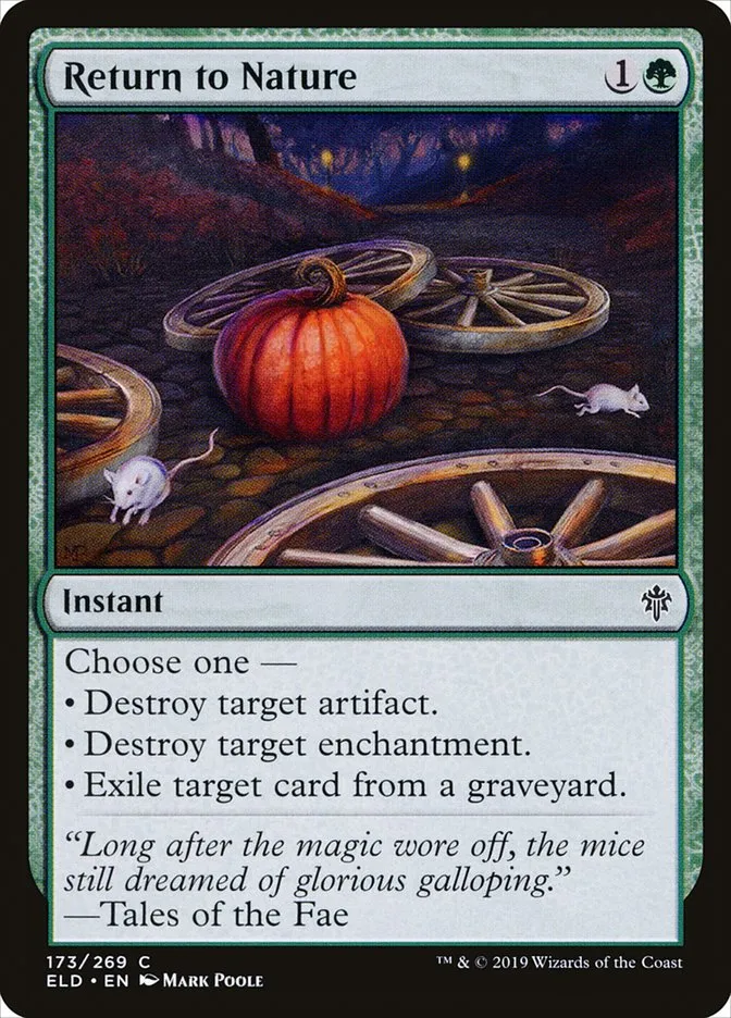 2019 Throne of Eldraine Return to Nature #173 common card image