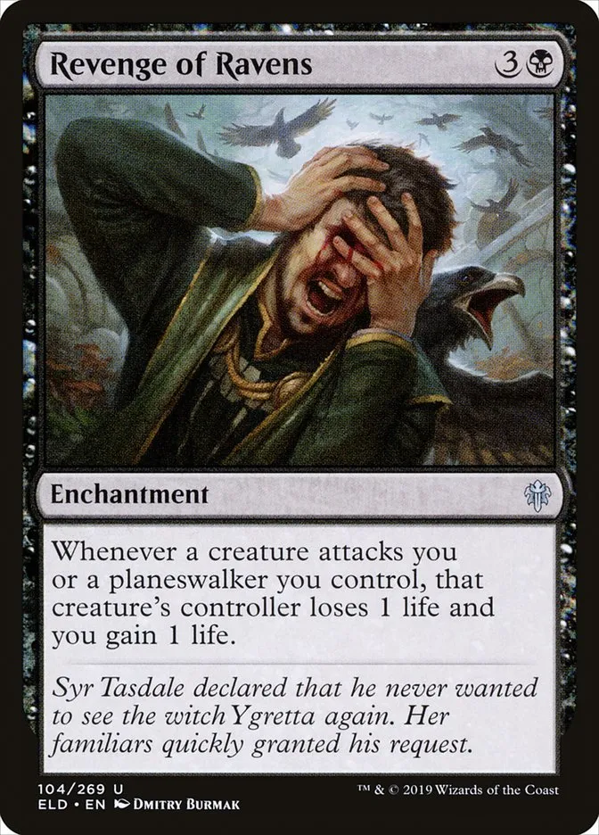 2019 Throne of Eldraine Revenge of Ravens uncommon #104 uncommon card image