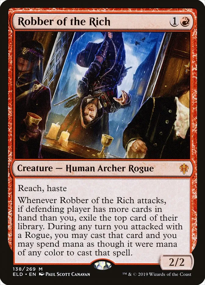 2019 Throne of Eldraine Robber of the Rich mythic #138 mythic card image