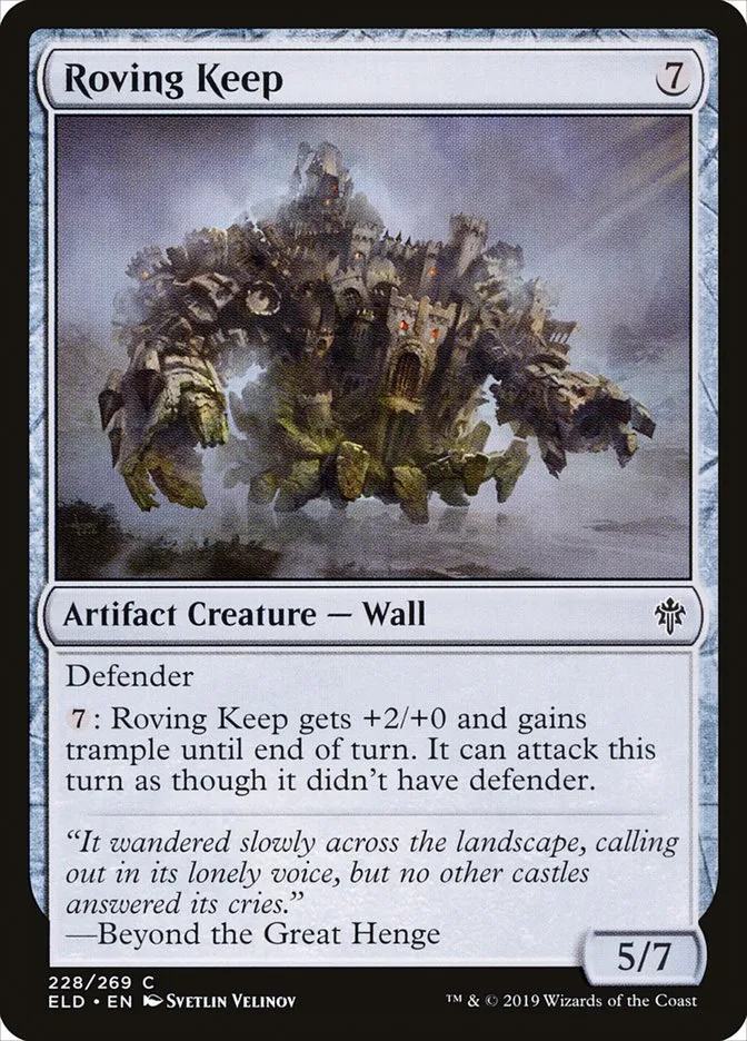2019 Throne of Eldraine Roving Keep common #228 common card image