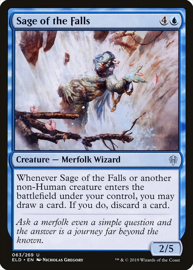 2019 Throne of Eldraine Sage of the Falls uncommon #63 uncommon card image