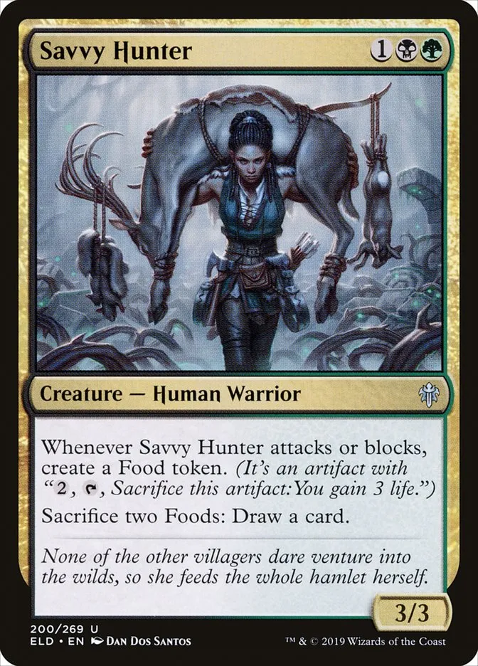 2019 Throne of Eldraine Savvy Hunter #200 uncommon card image