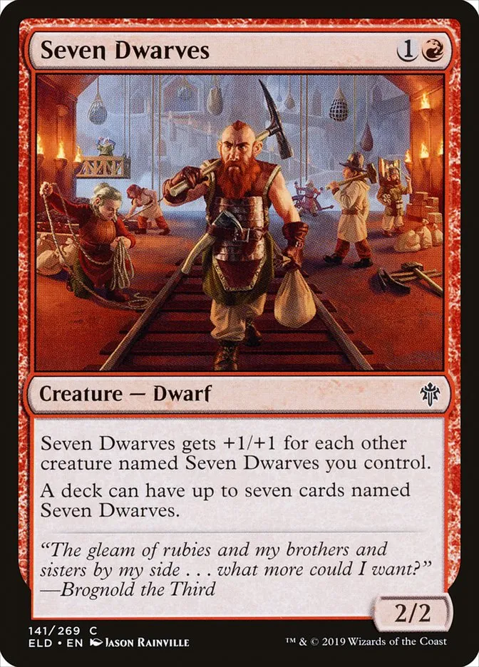 2019 Throne of Eldraine Seven Dwarves #141 common card image