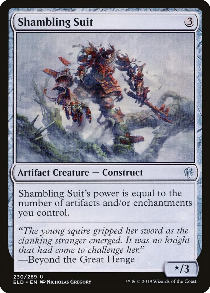 2019 Throne of Eldraine Shambling Suit #230 uncommon card image