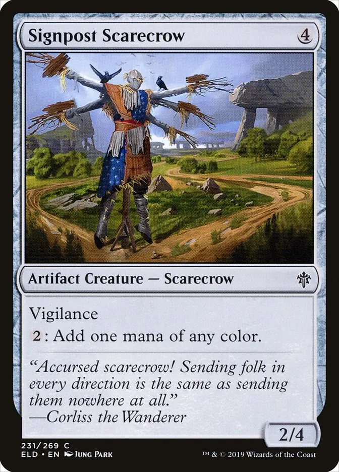 2019 Throne of Eldraine Signpost Scarecrow #231 common card image