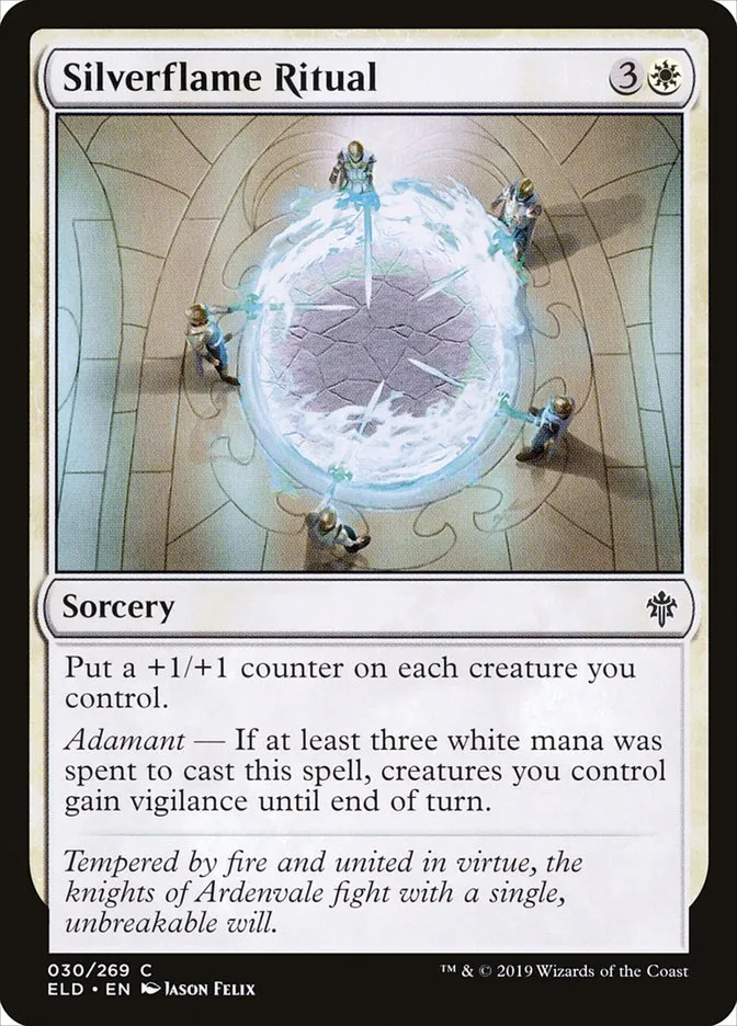 2019 Throne of Eldraine Silverflame Ritual common #30 common card image