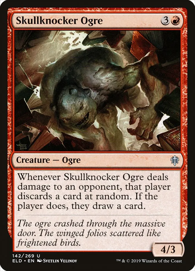 2019 Throne of Eldraine Skullknocker Ogre #142 uncommon card image