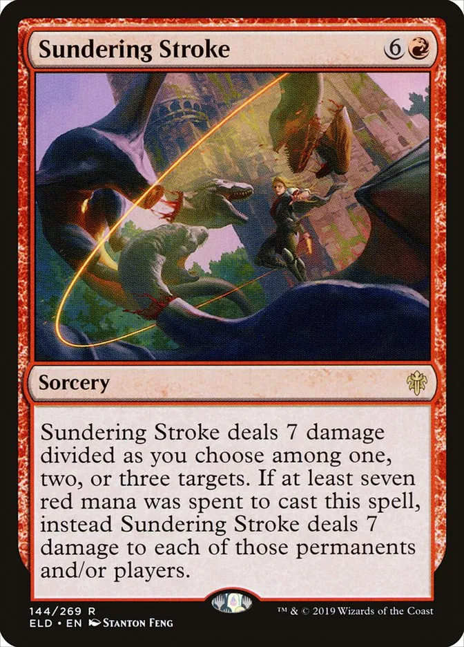 2019 Throne of Eldraine Sundering Stroke rare #144 rare card image