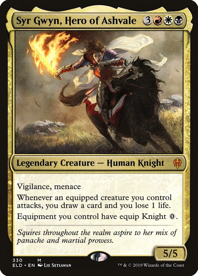 2019 Throne of Eldraine Syr Gwyn, Hero of Ashvale mythic #330 mythic card image