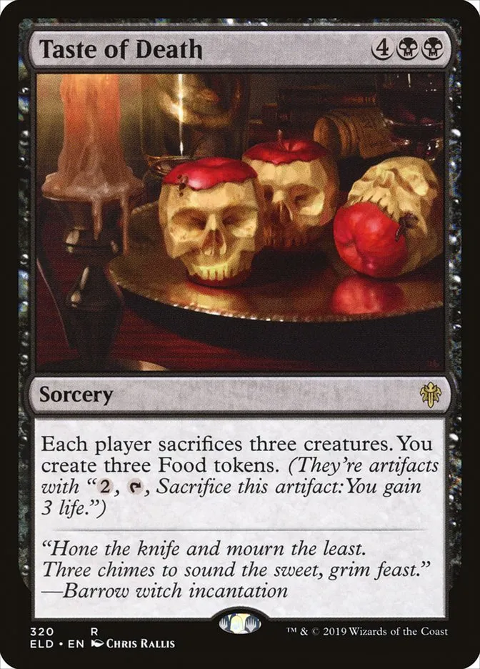 2019 Throne of Eldraine Taste of Death #320 rare card image