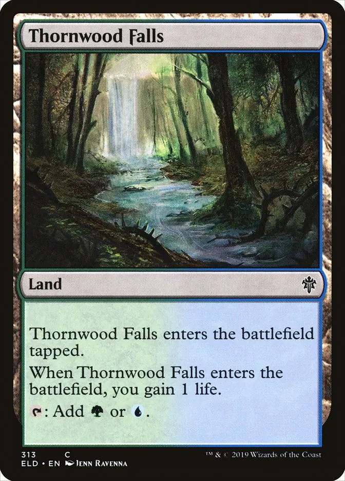 2019 Throne of Eldraine Thornwood Falls #313 common card image