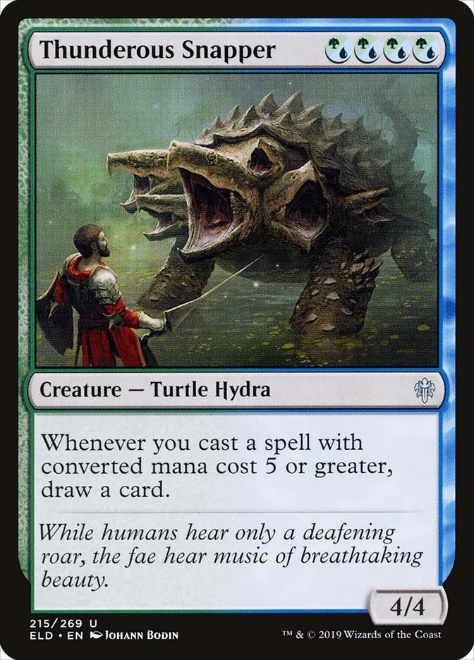 2019 Throne of Eldraine Thunderous Snapper uncommon #215 uncommon card image