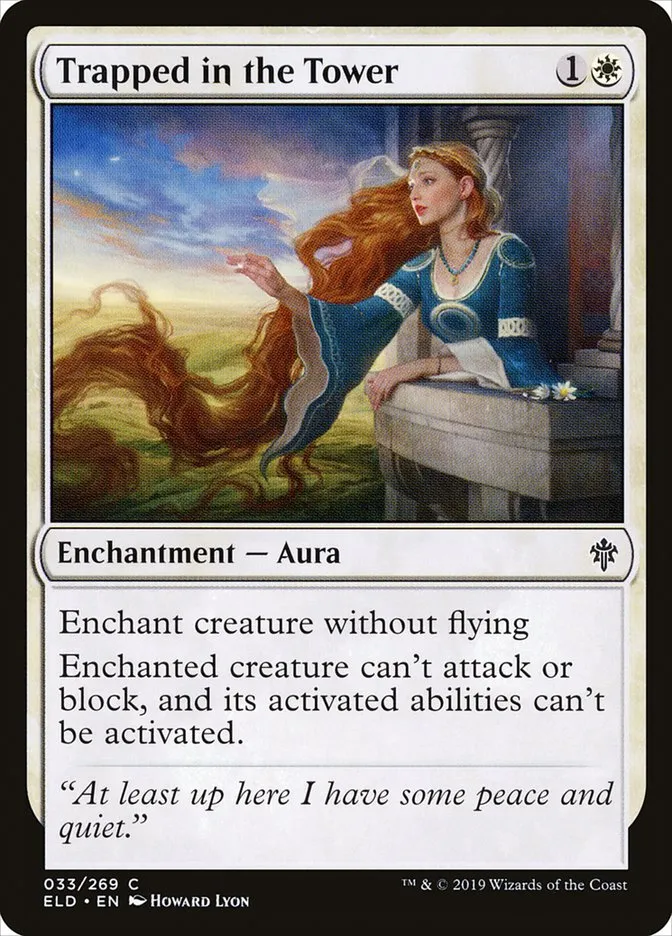 2019 Throne of Eldraine Trapped in the Tower common #33 common card image