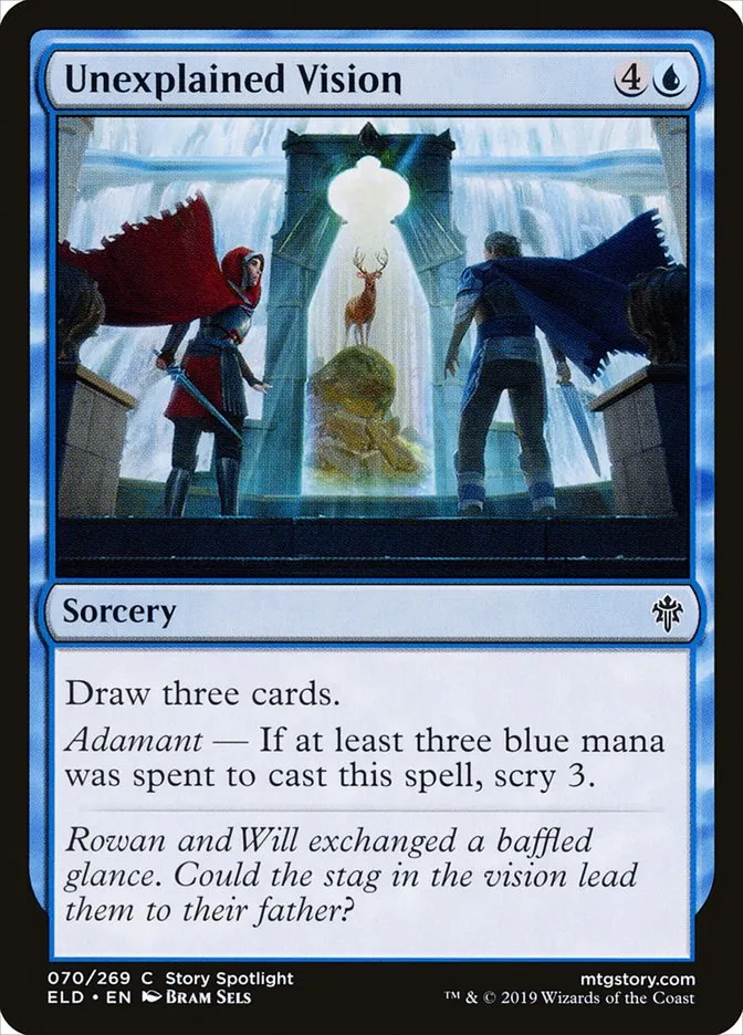 2019 Throne of Eldraine Unexplained Vision common #70 common card image