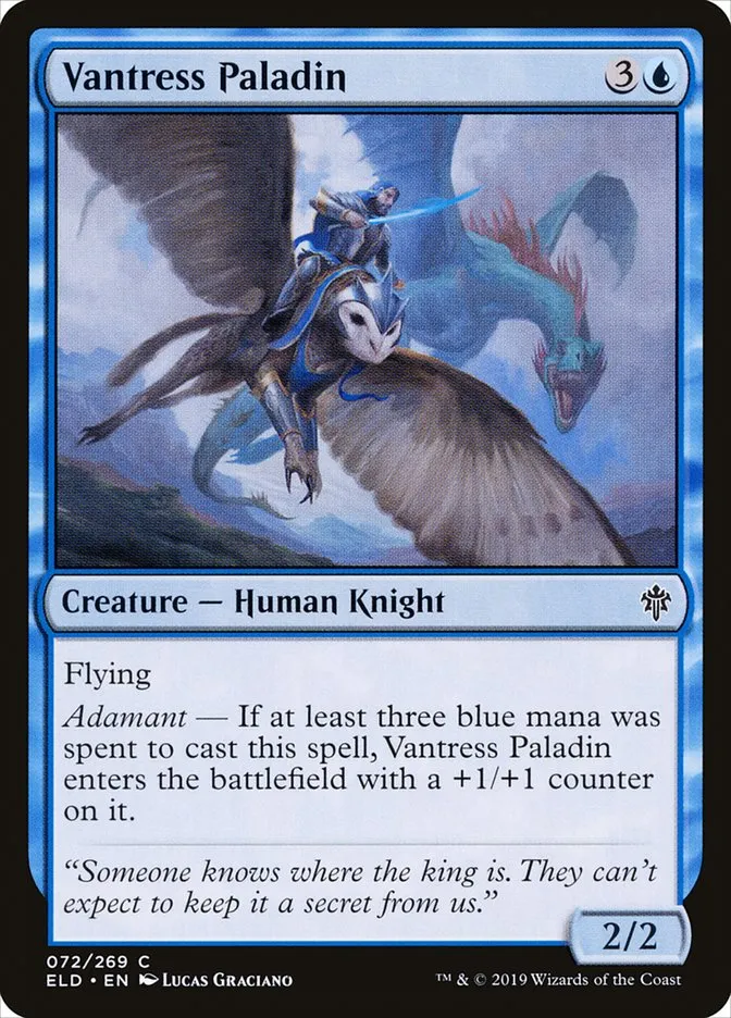 2019 Throne of Eldraine Vantress Paladin #72 common card image