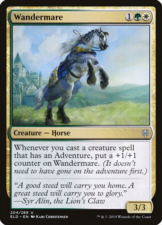 2019 Throne of Eldraine Wandermare uncommon #204 uncommon card image