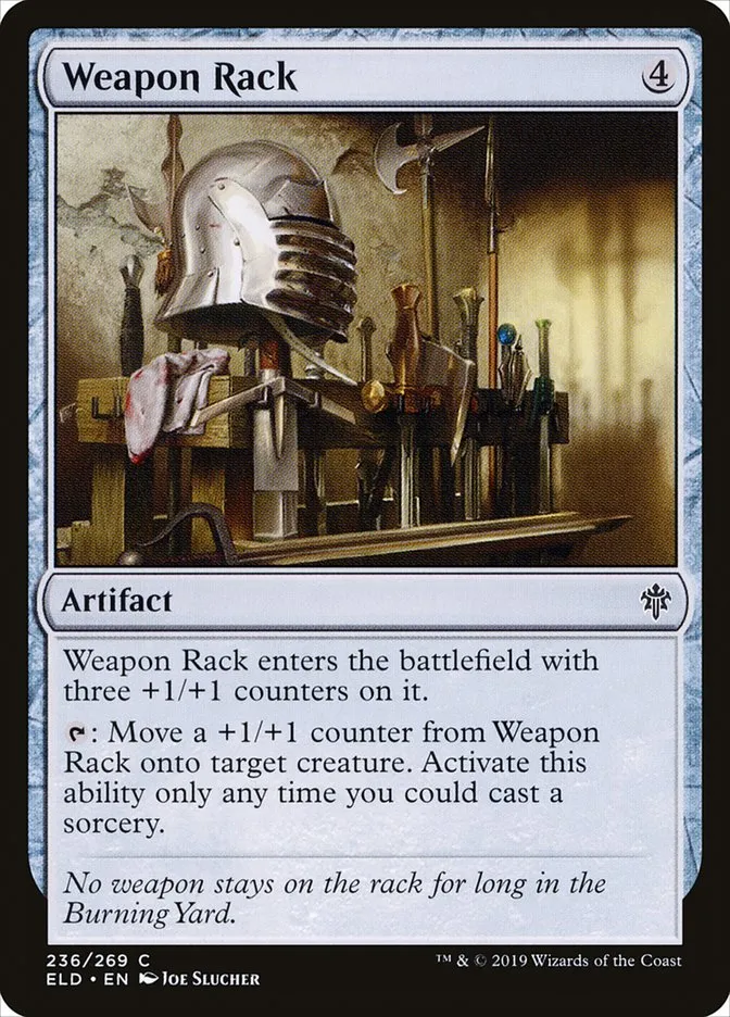 2019 Throne of Eldraine Weapon Rack common #236 common card image