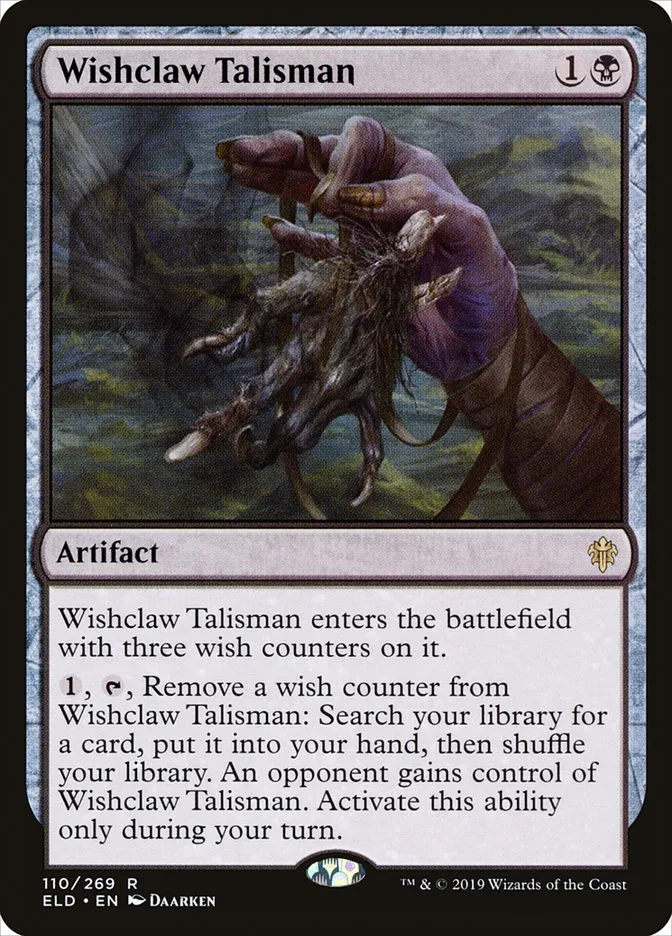 2019 Throne of Eldraine Wishclaw Talisman rare #110 rare card image