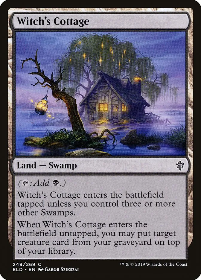 2019 Throne of Eldraine Witch's Cottage #249 common card image